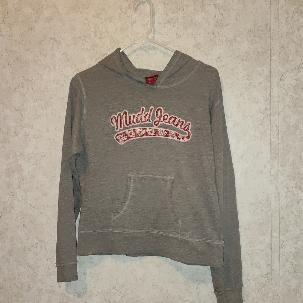 Mudd Jeans Gray Hoodie with Red Logo